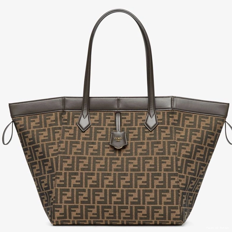 Cheap HOT Fabric Bag Motif Large Brown In Origami Fendi FF 0815